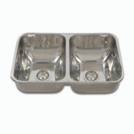 PILETA DOBLE AISI304 62x38x20